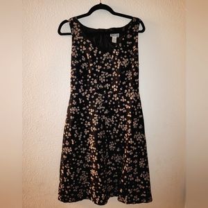 Black Floral A Line Robbie Bee Dress